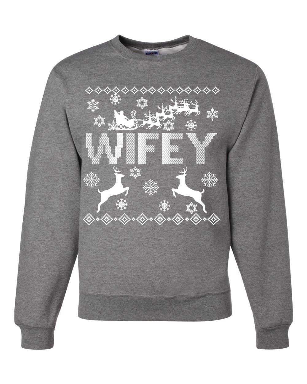 Christmas Wifey Love Ugly Christmas Sweater  Christmas Unisex Crewneck Graphic Sweatshirt