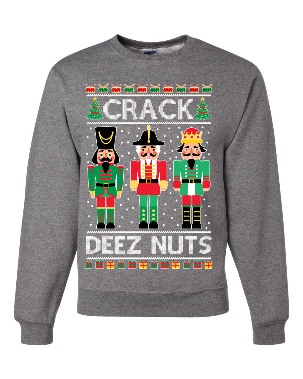 Crack Deez Nuts Meme Ugly Christmas Sweater Christmas Unisex Crewneck Graphic Sweatshirt