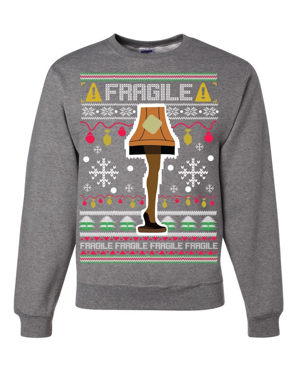 Fragile Leg Lamp Christmas Story Funny Xmas 80s Movie Christmas Unisex Crewneck Graphic Sweatshirt