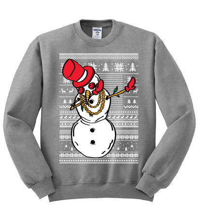 Dabbing Snowman  Christmas Unisex Crewneck Graphic Sweatshirt