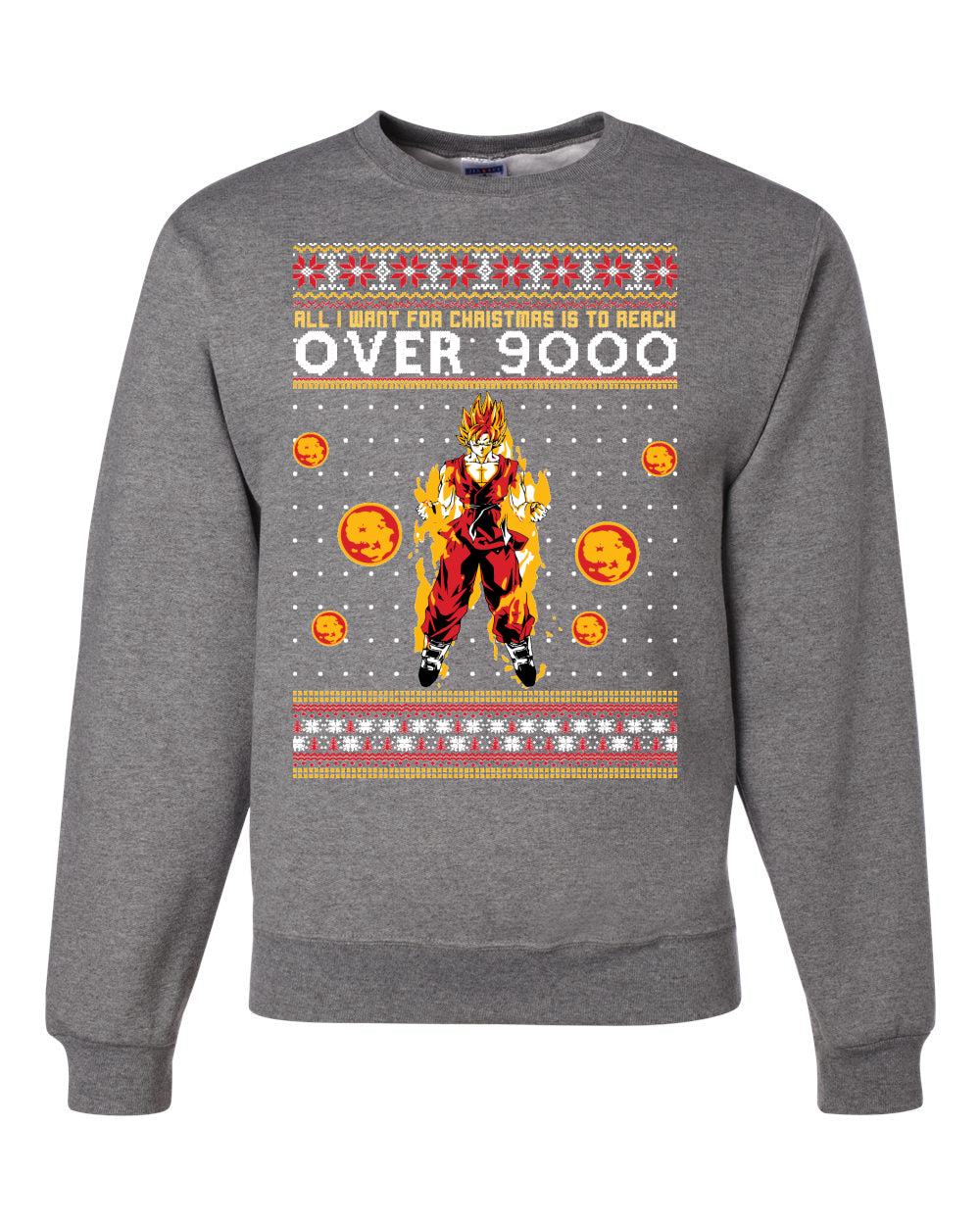 All I Want for Christmas is to Reach Over 9000 Christmas Unisex Crewneck Graphic Sweatshirt