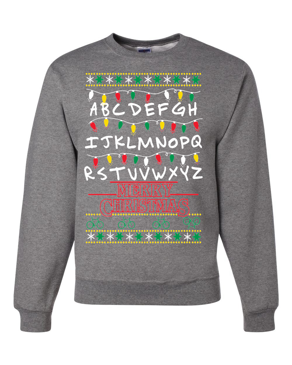 Alphabet A-Z Christmas lights Christmas Unisex Crewneck Graphic Sweatshirt