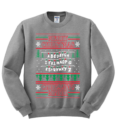 Merry Christmas Holiday Alphabet Christmas Unisex Crewneck Graphic Sweatshirt