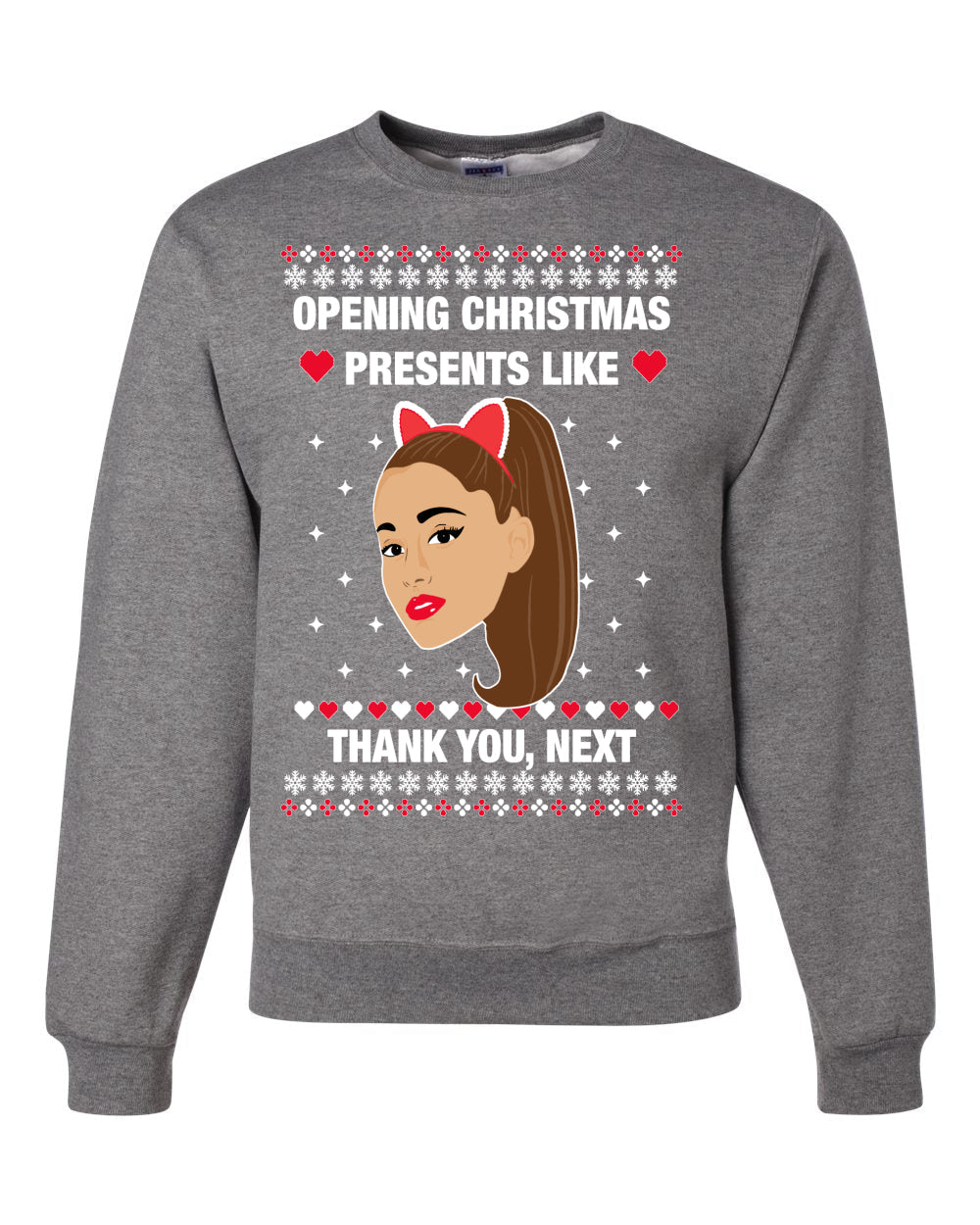 opening christmas presents like thank you, next Christmas Unisex Crewneck Graphic Sweatshirt