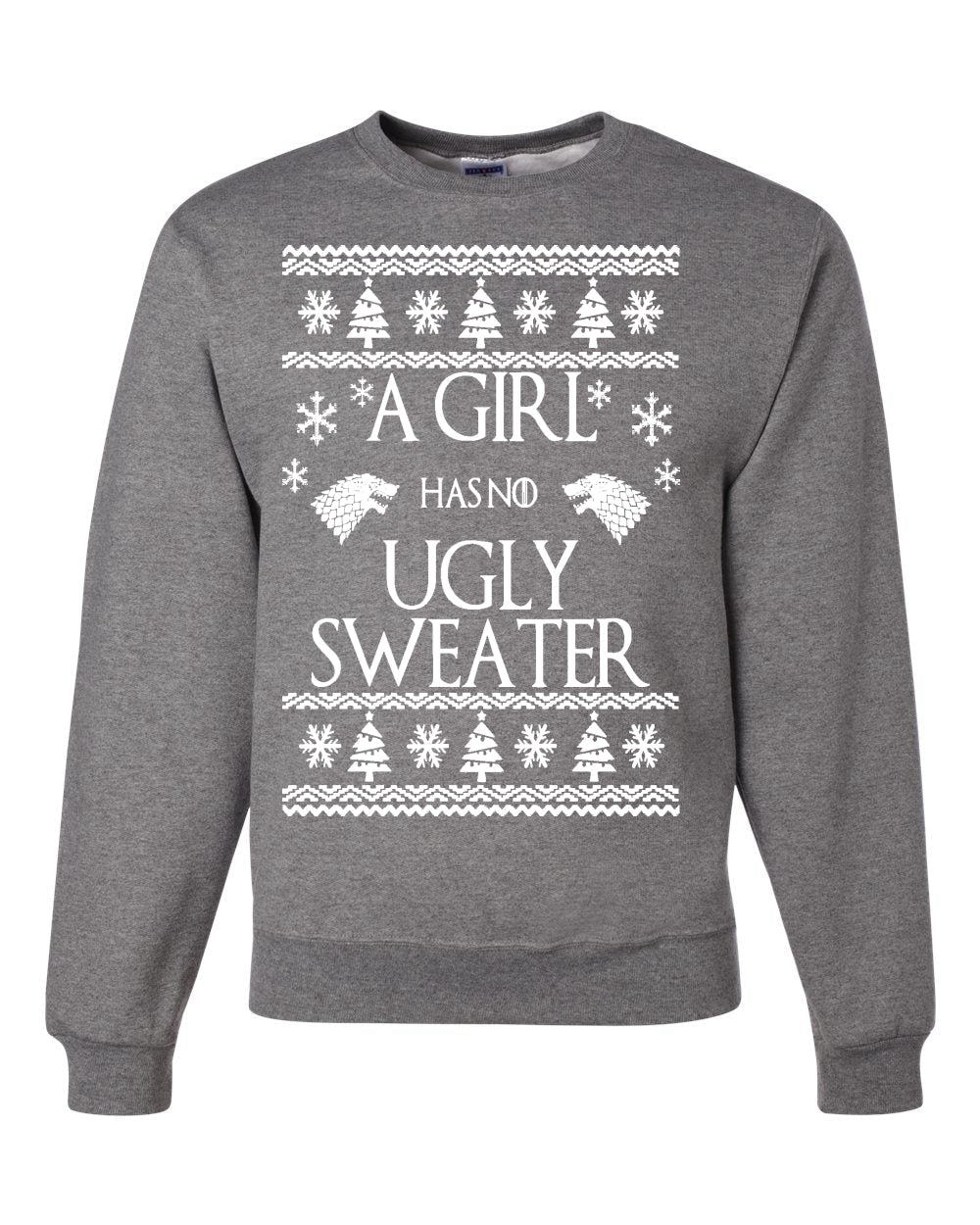 A Girl Has No Ugly Sweater Christmas Unisex Crewneck Graphic Sweatshirt
