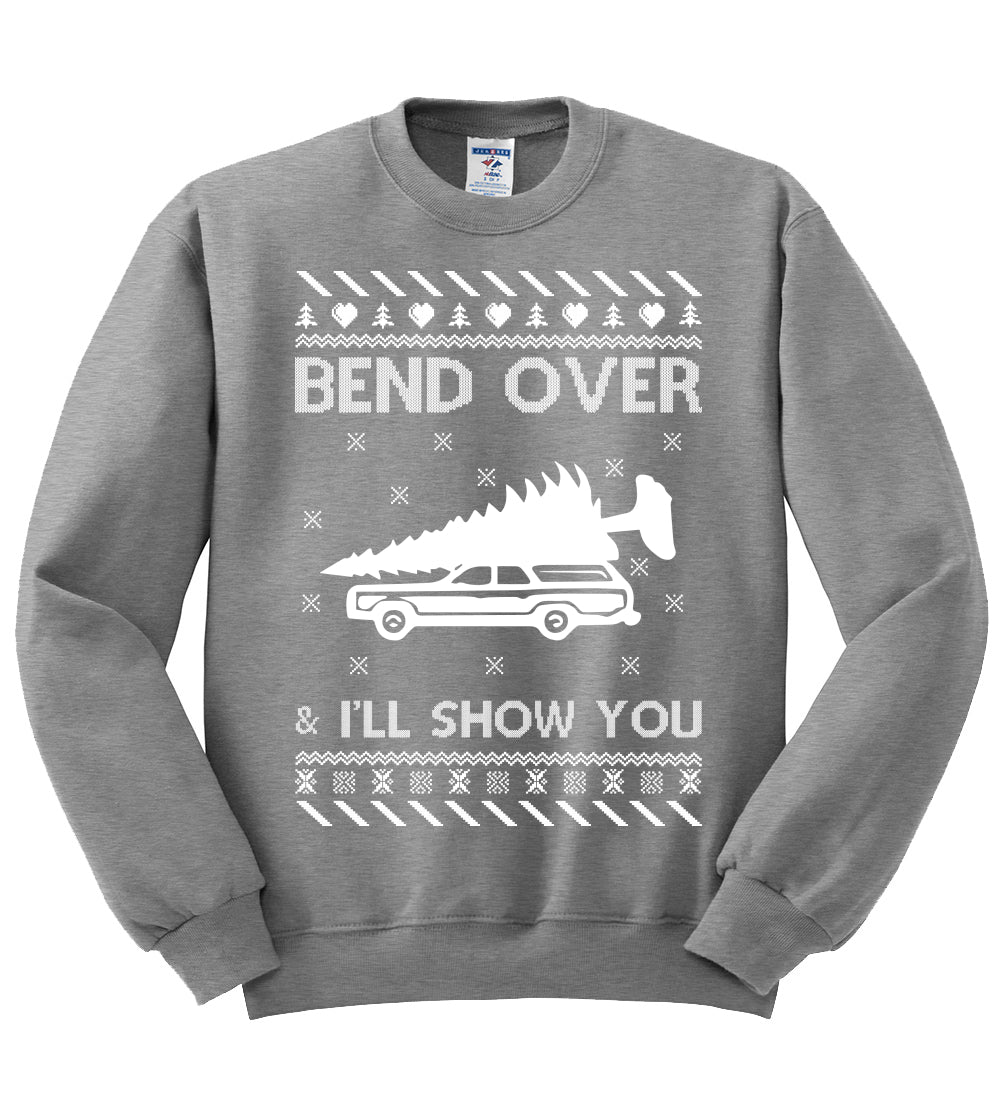 Bend Over and I'll Show You Christmas Unisex Crewneck Graphic Sweatshirt