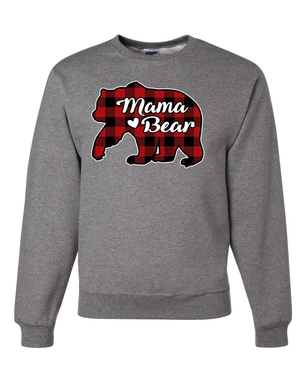 Mama Bear Cool Plaid Matching Design Christmas Unisex Crewneck Graphic Sweatshirt
