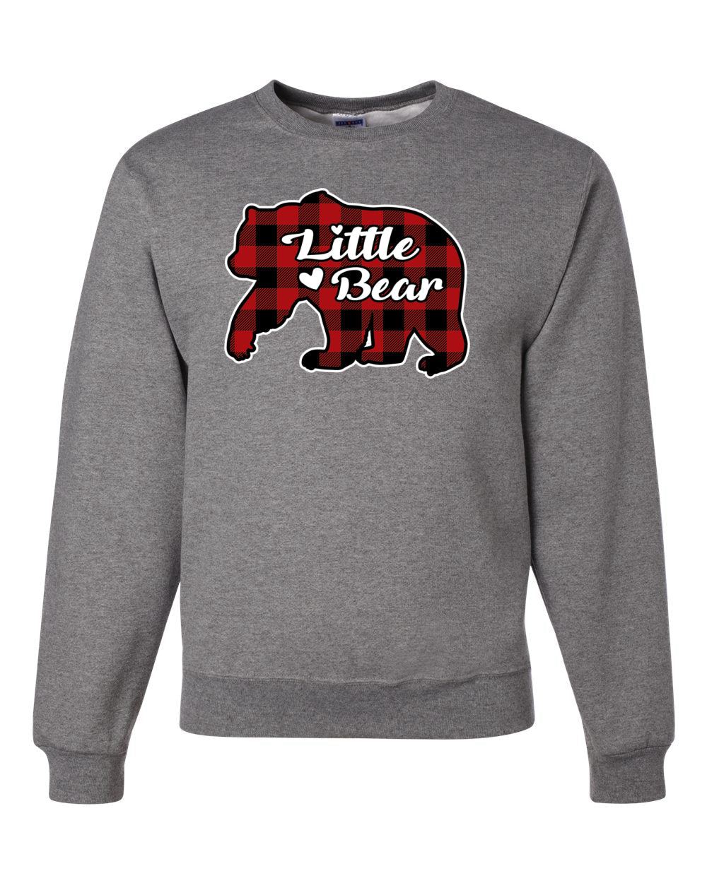 Baby Bear Cool Plaid Matching Design Christmas Unisex Crewneck Graphic Sweatshirt