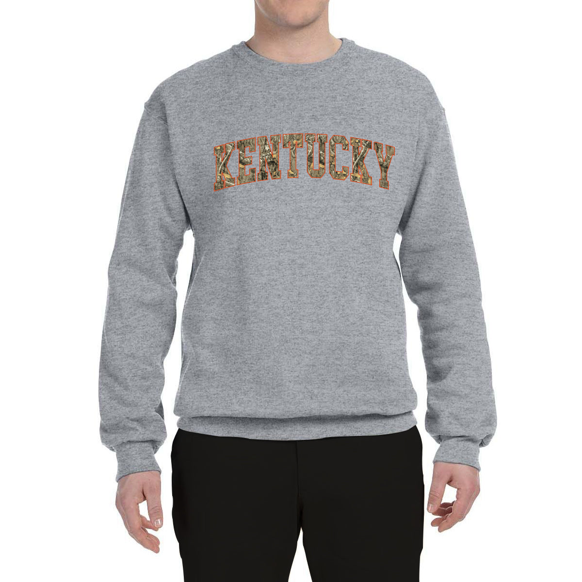 Kentucky  Camo Fill Orange Outline Sweater, Unisex Crewneck Sweatshirts