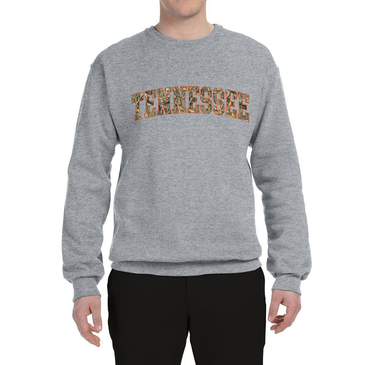 Tennessee  Camo Fill Orange Outline Sweater, Unisex Crewneck Sweatshirts