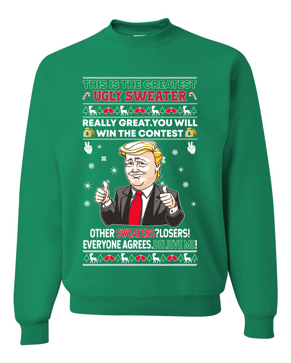 Trump This is the Greatest Ugly Christmas Sweater Unisex Crewneck Graphic Sweatshirt