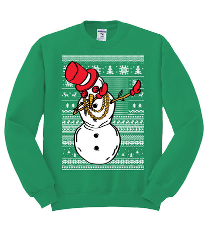 Dabbing Snowman  Christmas Unisex Crewneck Graphic Sweatshirt