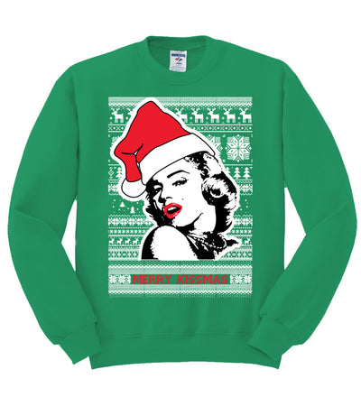 Merry Kissmas Marilyn Monroe Christmas Unisex Crewneck Graphic Sweatshirt