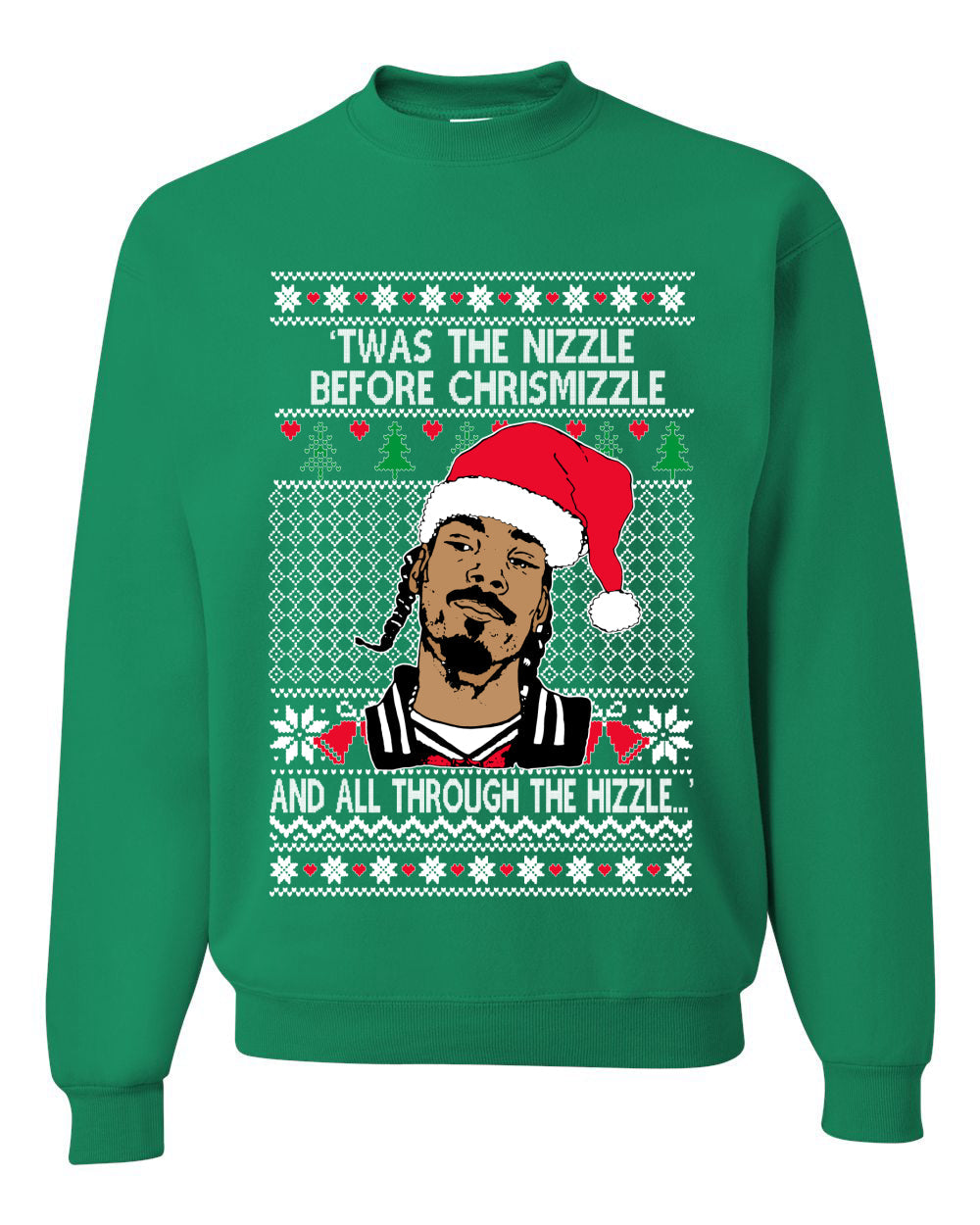 Snoop Twas The Nizzle Before Chrismizzle Christmas Unisex Crewneck Graphic Sweatshirt