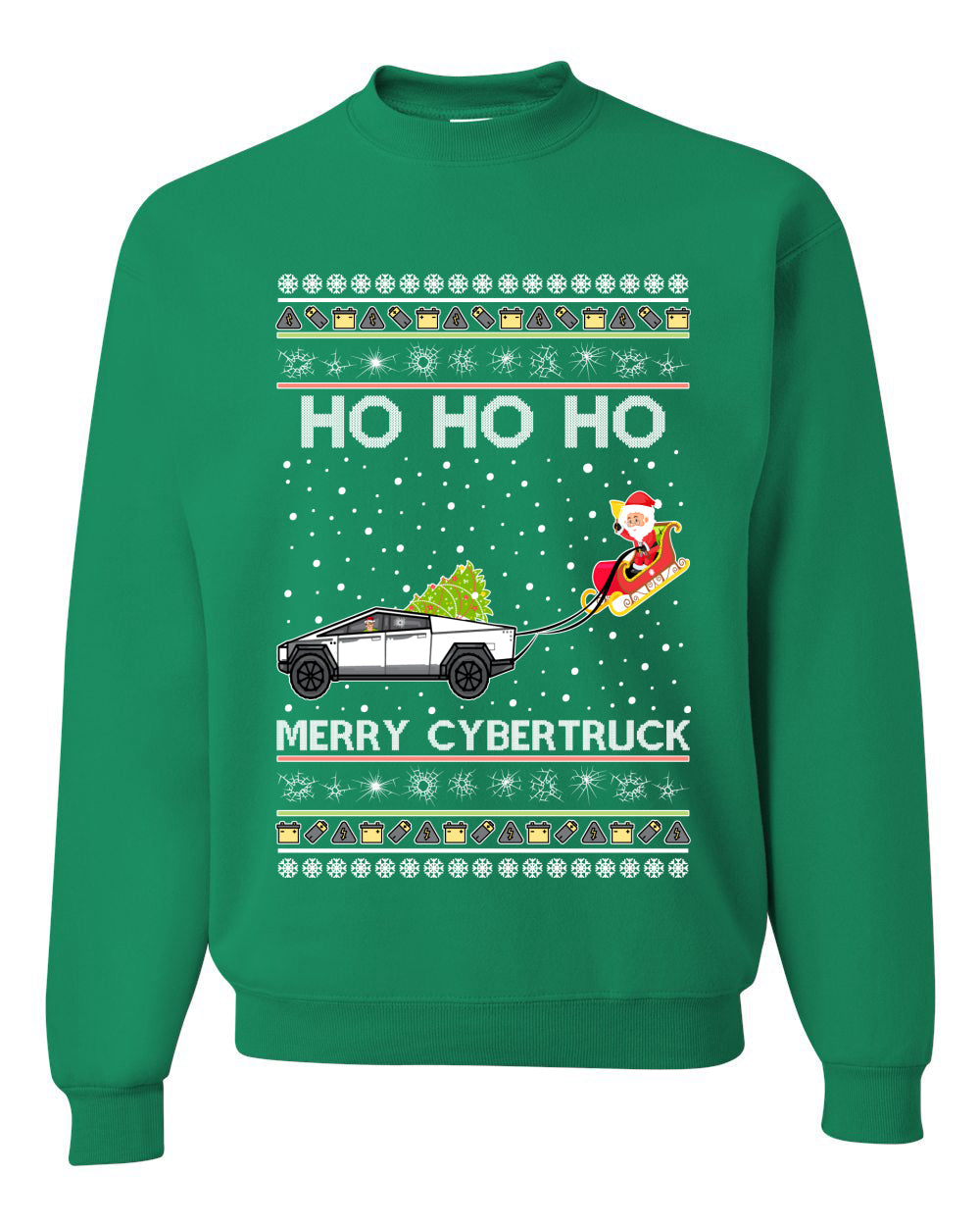 Ho Ho Ho Merry Cybertruck Funny Meme Christmas Unisex Crewneck Graphic Sweatshirt