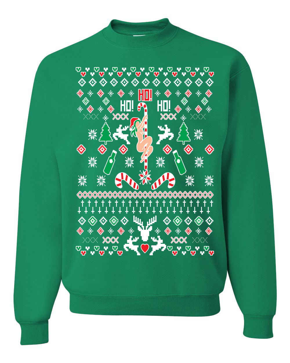 Ho Ho Ho Stripper Christmas Unisex Crewneck Graphic Sweatshirt