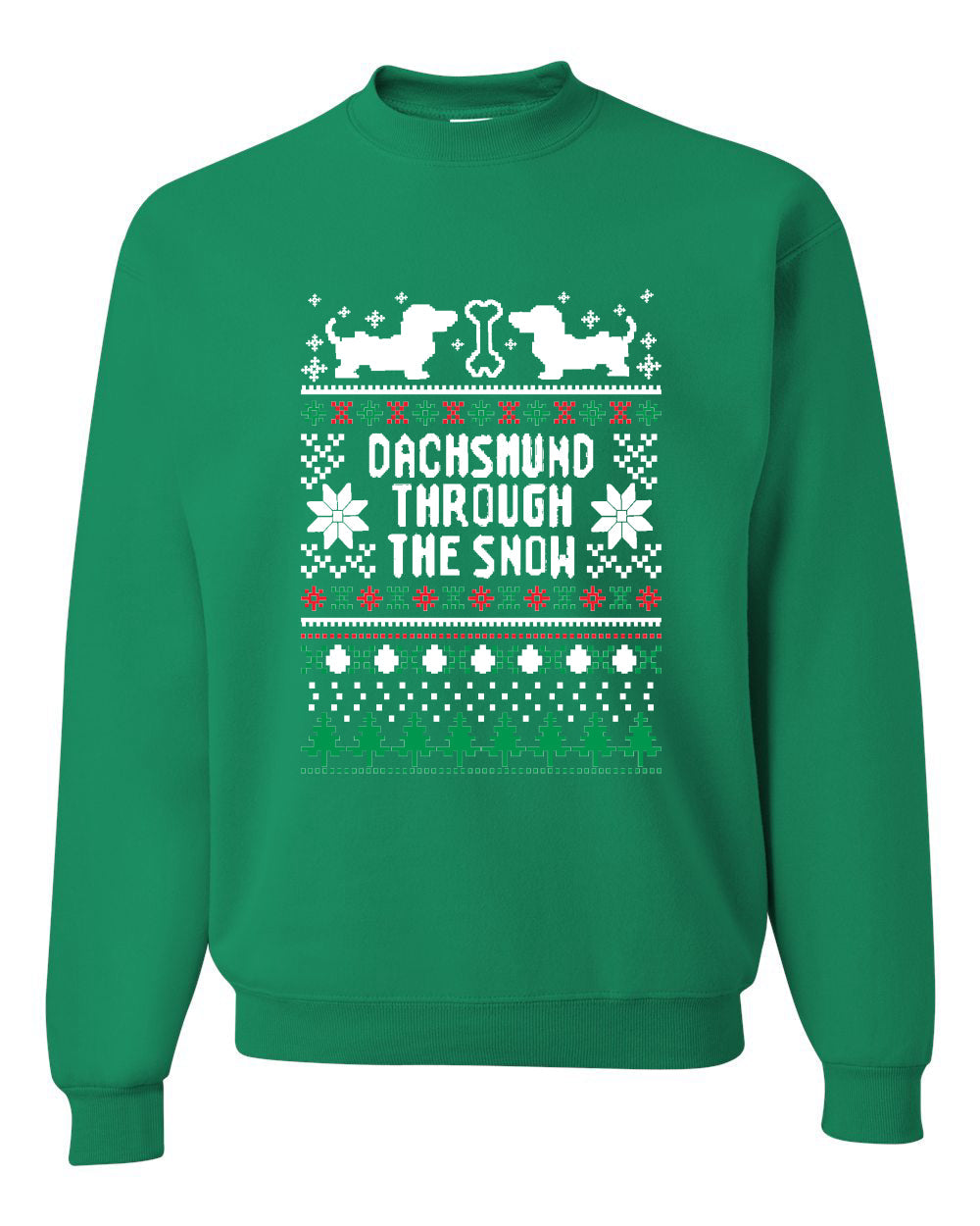 Daschund Through The Snow Christmas Unisex Crewneck Graphic Sweatshirt