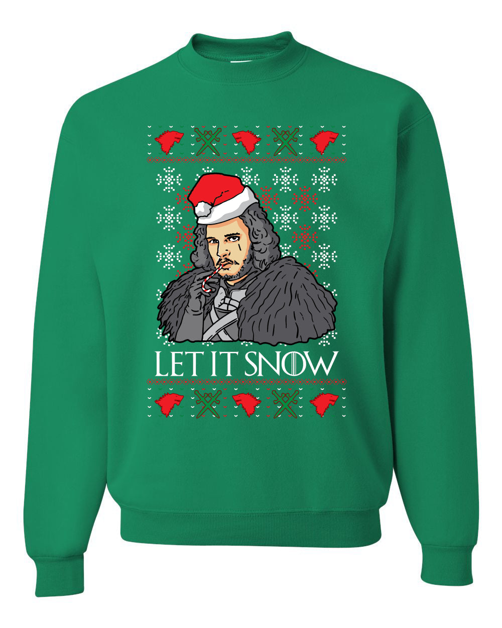 Let It Snow | Jon Snow Full Color GoT Christmas Unisex Crewneck Graphic Sweatshirt