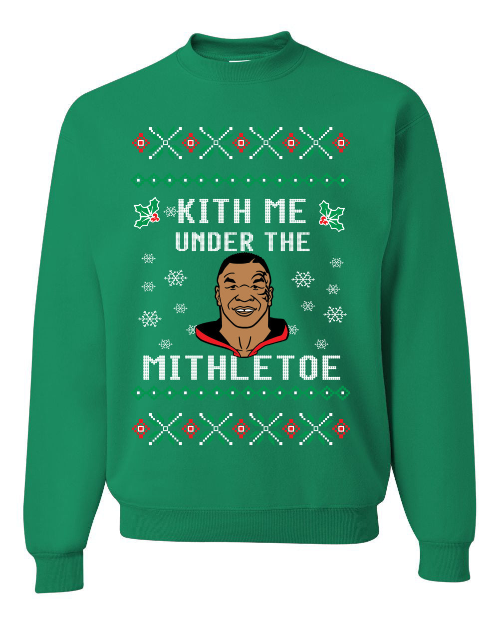 Kith Me Under The Mithletoe Funny Lips Christmas Unisex Crewneck Graphic Sweatshirt