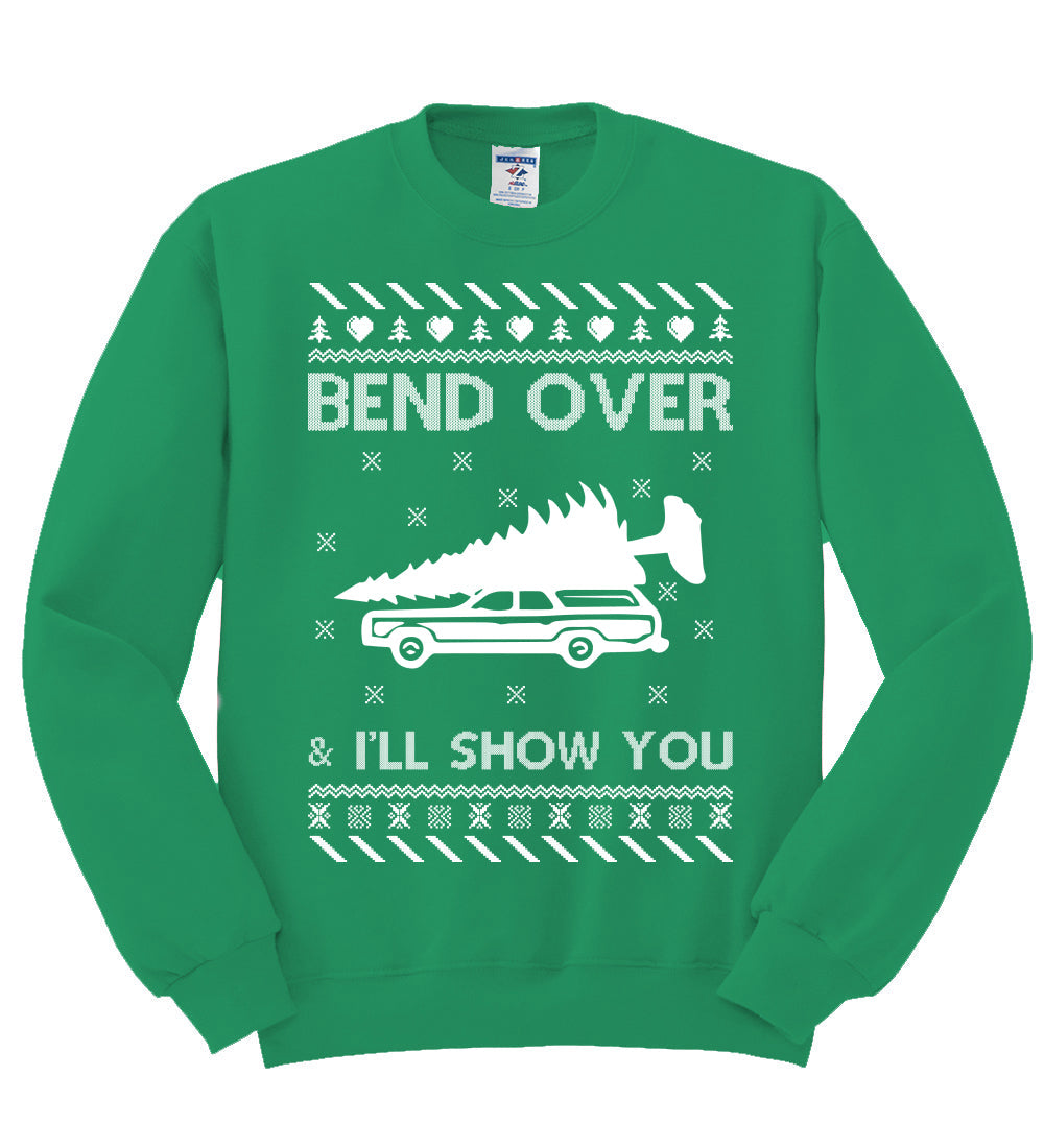 Bend Over and I'll Show You Christmas Unisex Crewneck Graphic Sweatshirt