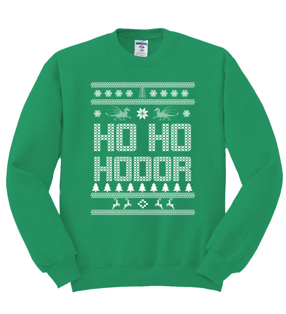 Ho Ho Hodor GoT White Winter Christmas Unisex Crewneck Graphic Sweatshirt