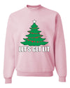 Lets Get Lit Xmas Tree Ugly Christmas Sweater Unisex Crewneck Graphic Sweatshirt