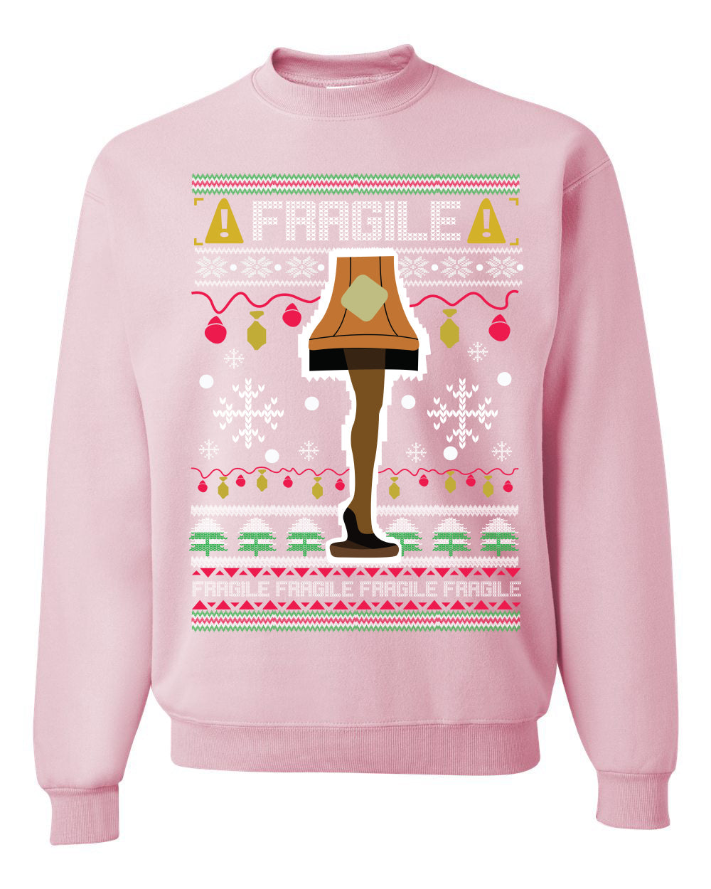 Fragile Leg Lamp Christmas Story Funny Xmas 80s Movie Christmas Unisex Crewneck Graphic Sweatshirt