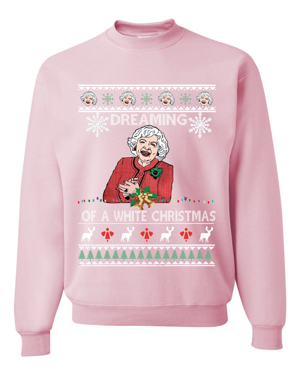 Funny Betty White I'm Dreaming of a White Christmas Movie Actress Christmas Unisex Crewneck Graphic Sweatshirt