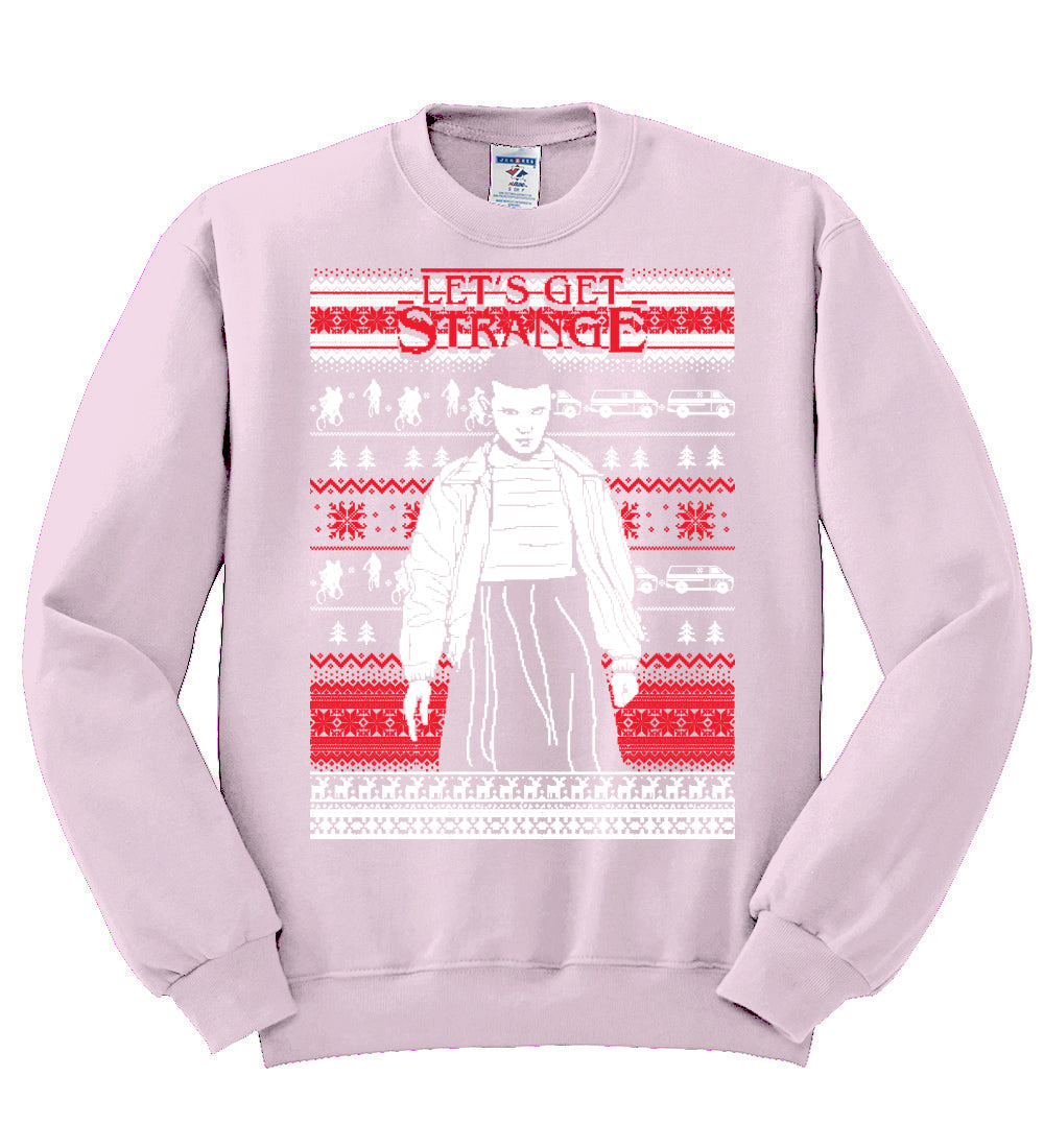 Let's Get Strange White Christmas Unisex Crewneck Graphic Sweatshirt