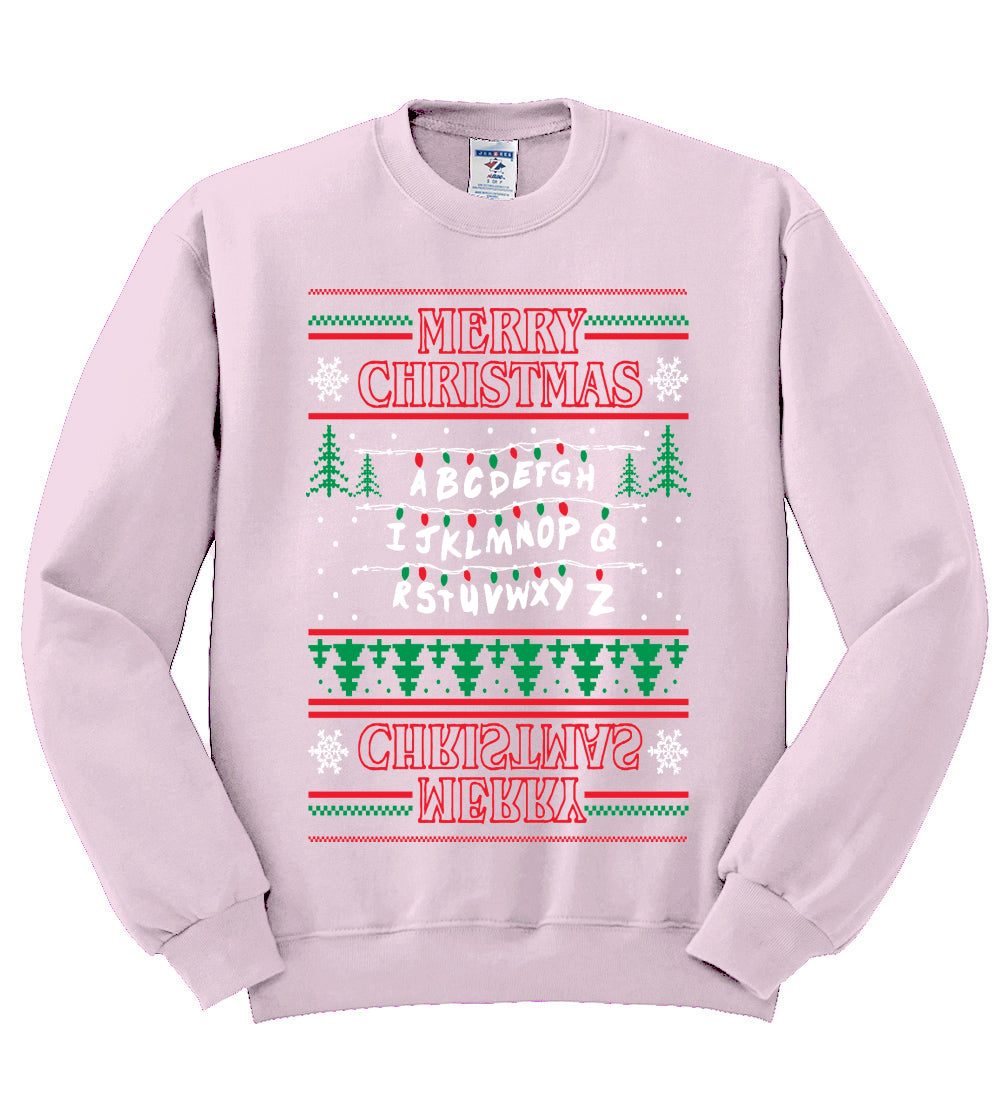 Merry Christmas Holiday Alphabet Christmas Unisex Crewneck Graphic Sweatshirt