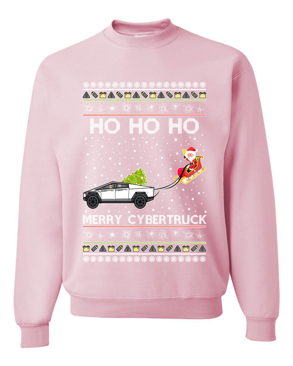 Ho Ho Ho Merry Cybertruck Funny Meme Christmas Unisex Crewneck Graphic Sweatshirt