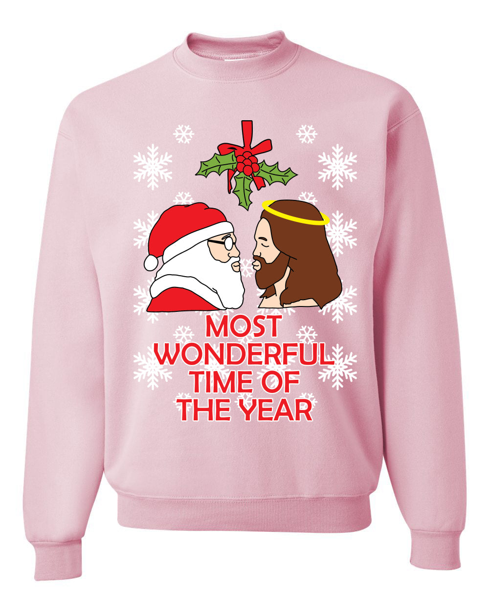 Most Wonderful Time of The Year Santa Jesus Unisex Crewneck Graphic Sweatshirt