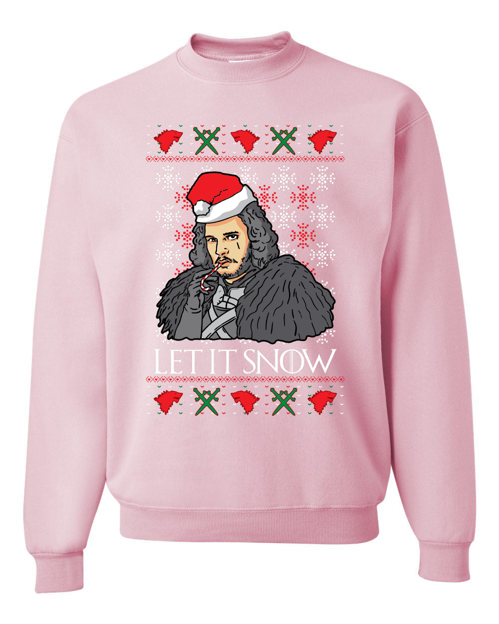 Let It Snow | Jon Snow Full Color GoT Christmas Unisex Crewneck Graphic Sweatshirt