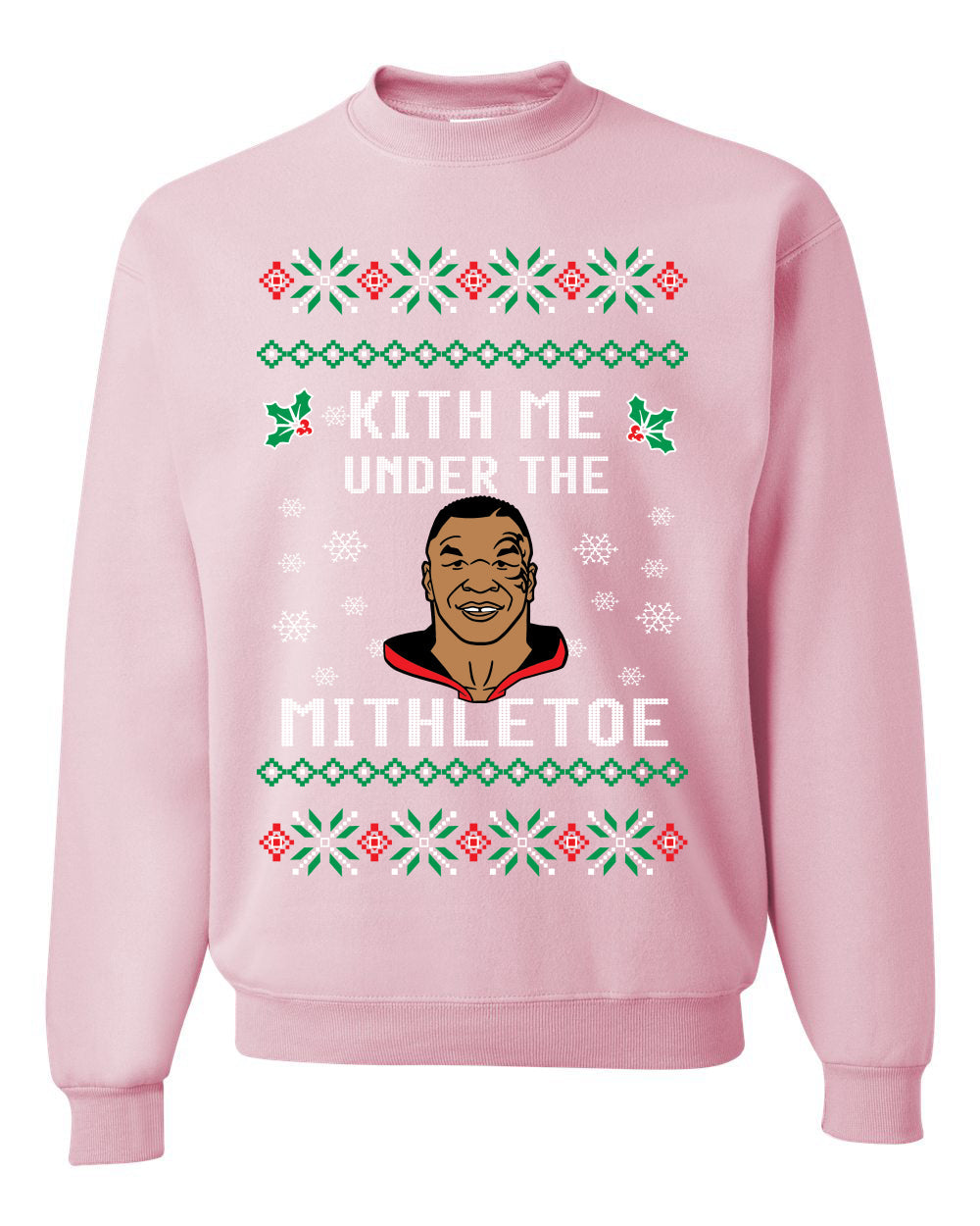 Kith Me Under The Mithletoe Funny Lips Christmas Unisex Crewneck Graphic Sweatshirt