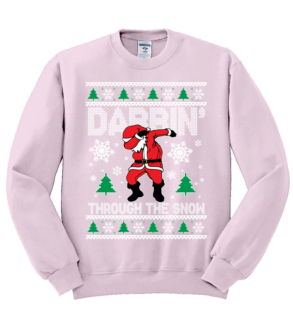 Dabbing Through The Snow Santa Christmas Unisex Crewneck Graphic Sweatshirt