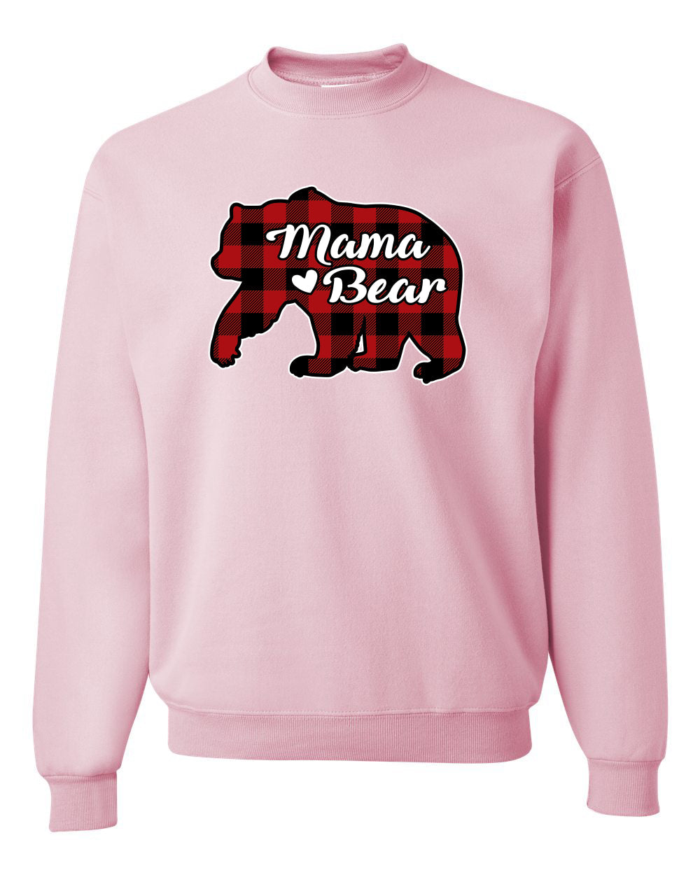 Mama Bear Cool Plaid Matching Design Christmas Unisex Crewneck Graphic Sweatshirt