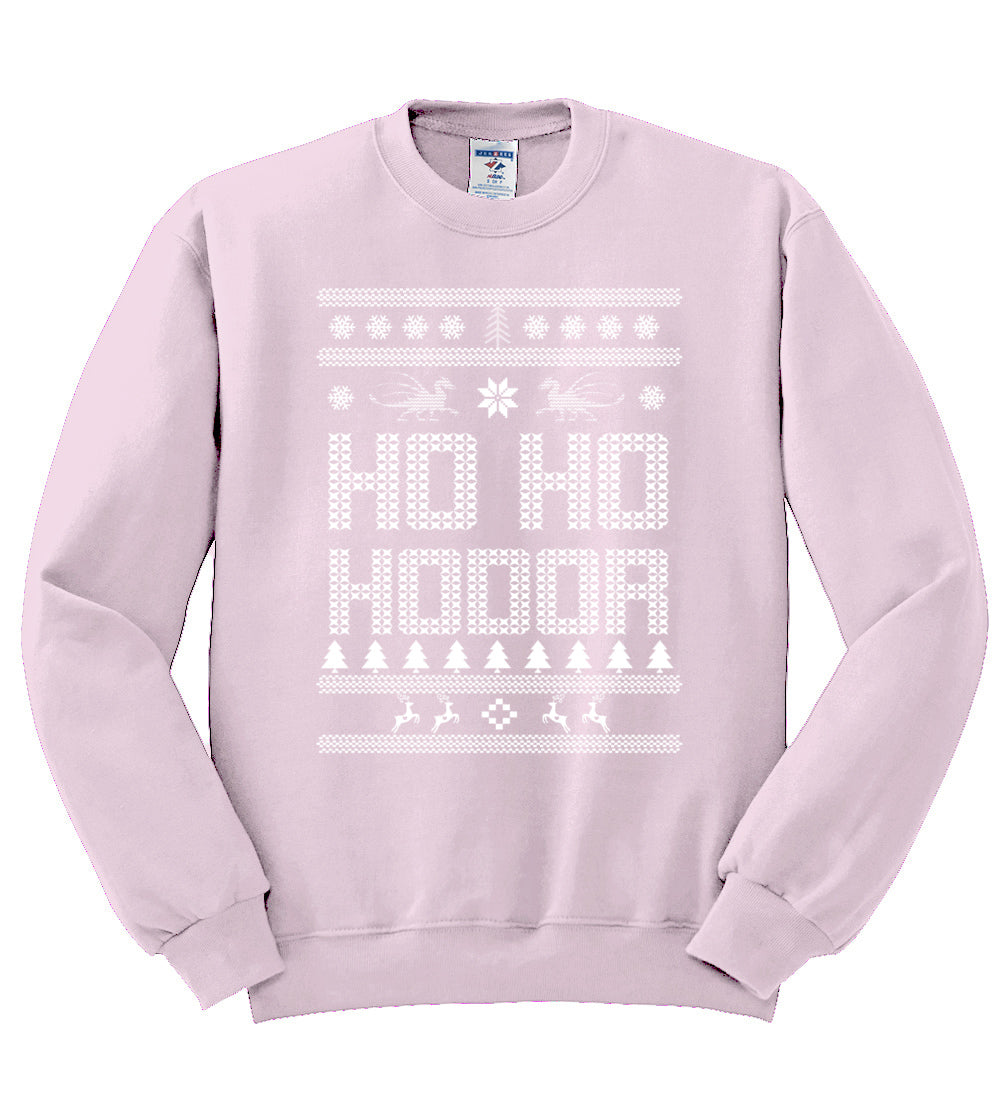 Ho Ho Hodor GoT White Winter Christmas Unisex Crewneck Graphic Sweatshirt