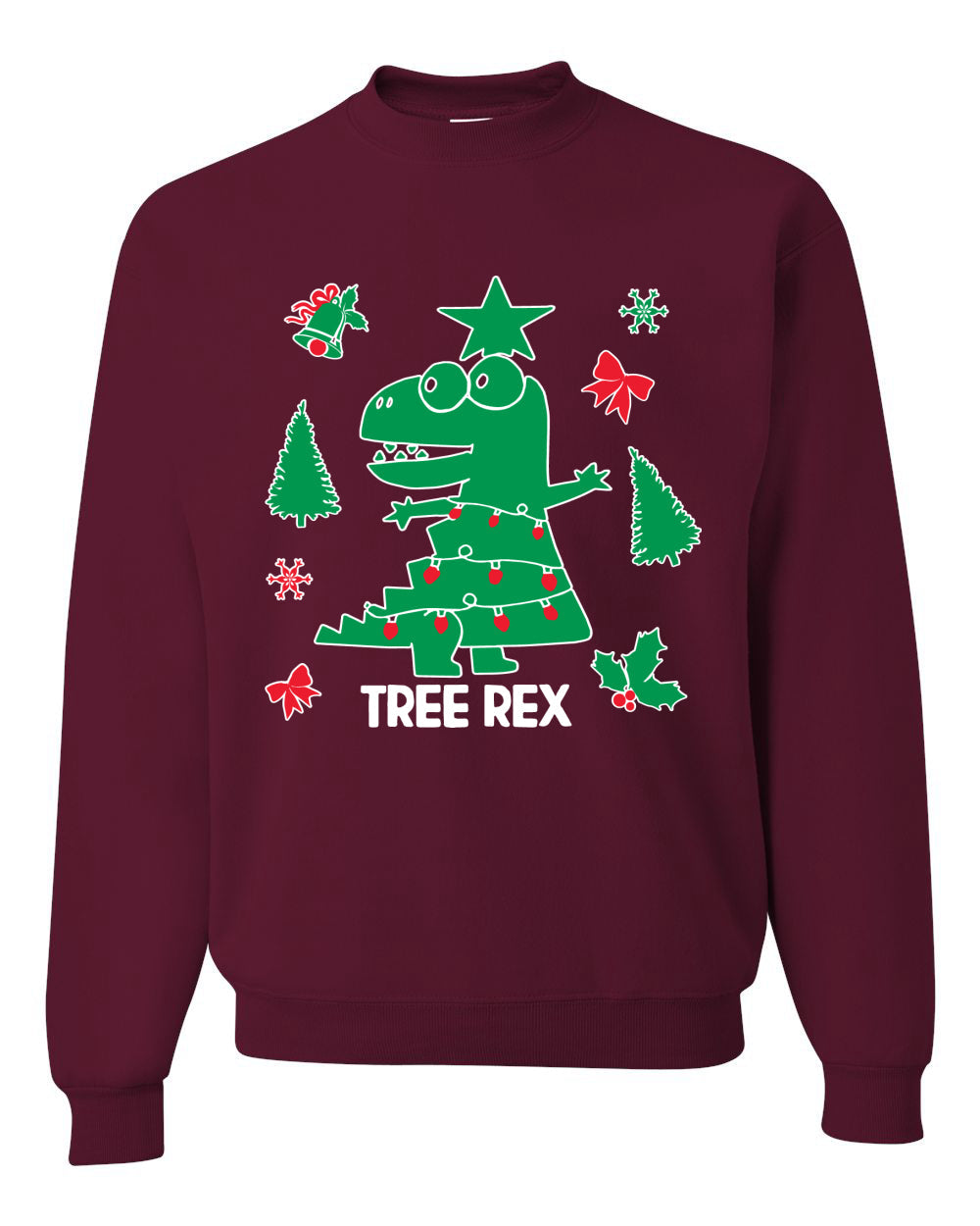 Christmas Trex Tree Rex Ugly Christmas Sweater Christmas Unisex Crewneck Graphic Sweatshirt