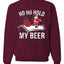 Ho Ho Hold my Beer Skateboarding Santa Ugly Christmas Sweater Christmas Unisex Crewneck Graphic Sweatshirt