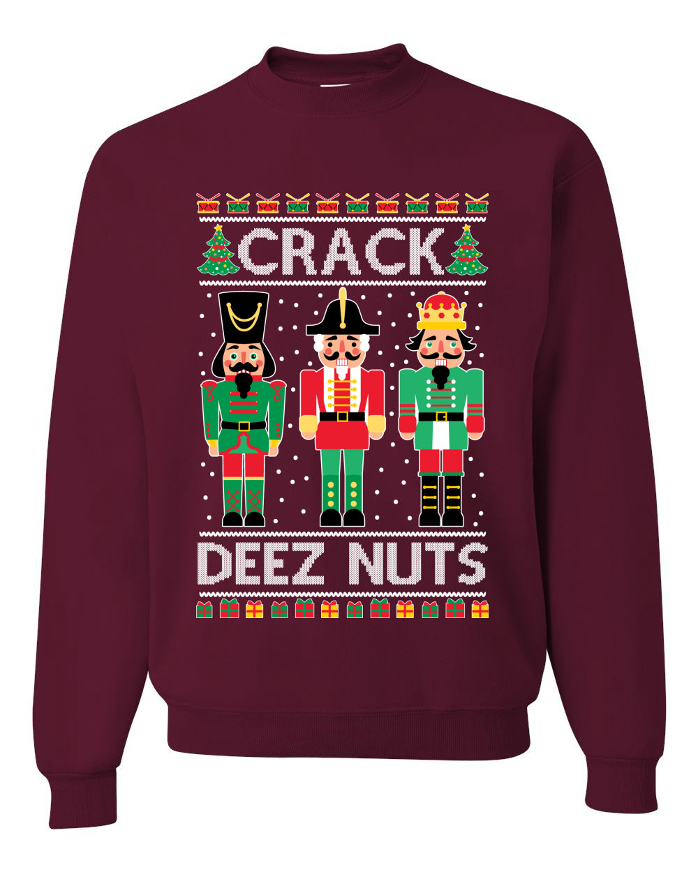 Crack Deez Nuts Meme Ugly Christmas Sweater Christmas Unisex Crewneck Graphic Sweatshirt