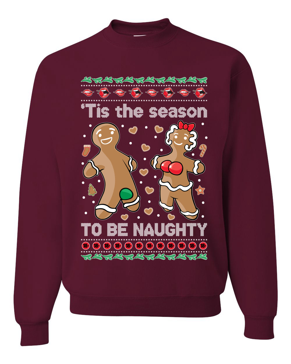 Tis Season to get Naughty Xmas Ugly Christmas Sweater Christmas Unisex Crewneck Graphic Sweatshirt