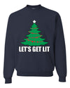 Lets Get Lit Xmas Tree Ugly Christmas Sweater Unisex Crewneck Graphic Sweatshirt