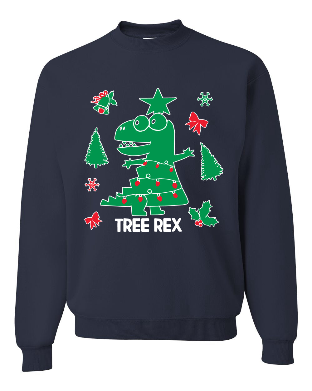 Christmas Trex Tree Rex Ugly Christmas Sweater Christmas Unisex Crewneck Graphic Sweatshirt