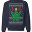 Weed Marijuana Lit Deer Pot Leaf Xmas Lights Christmas Unisex Crewneck Graphic Sweatshirt