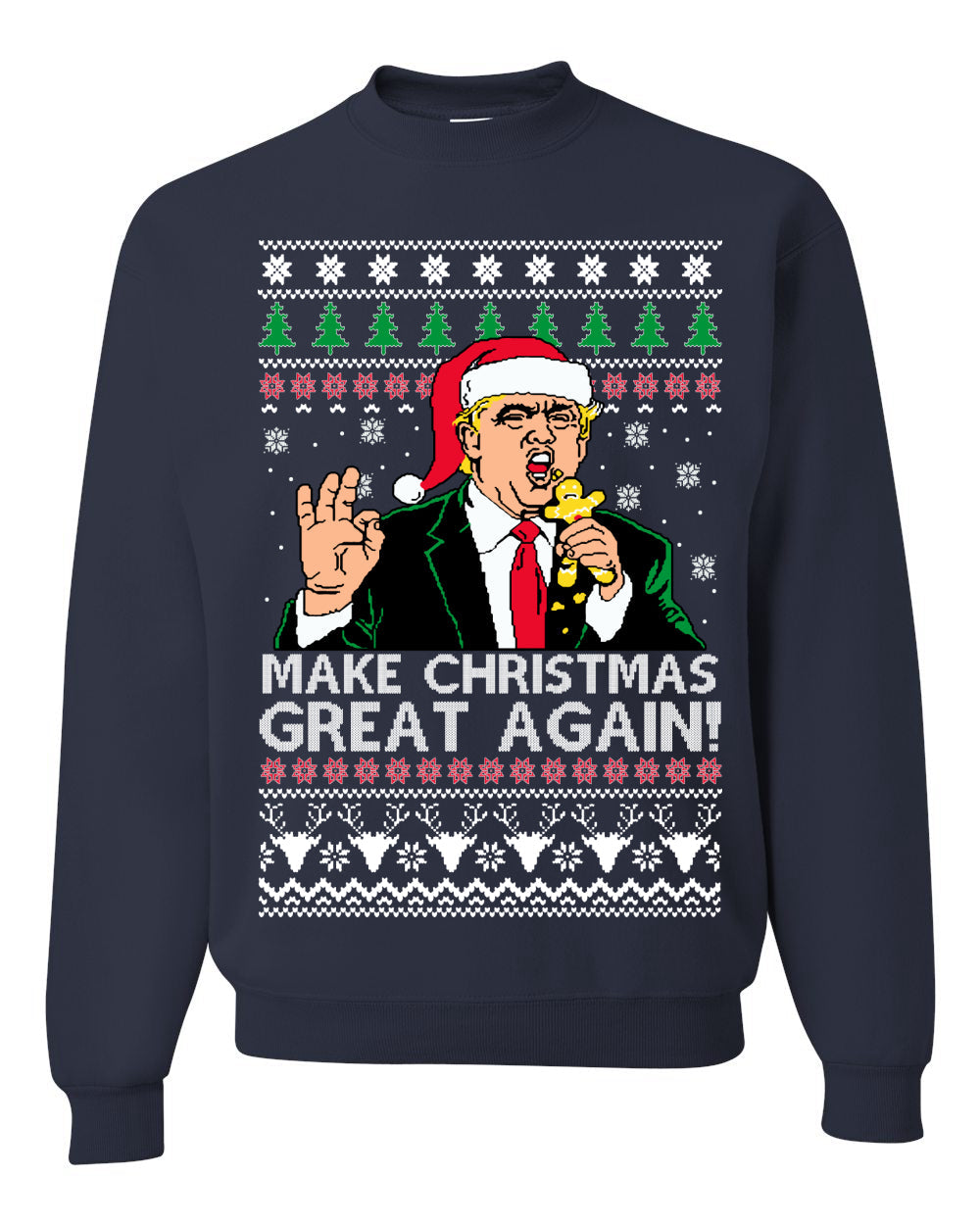 Make Christmas Great Again Funny Donald Trump Santa Xmas Christmas Unisex Crewneck Graphic Sweatshirt