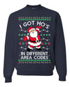 I Got Ho's in Different Area Codes Funny Santa Xmas Christmas Unisex Crewneck Graphic Sweatshirt