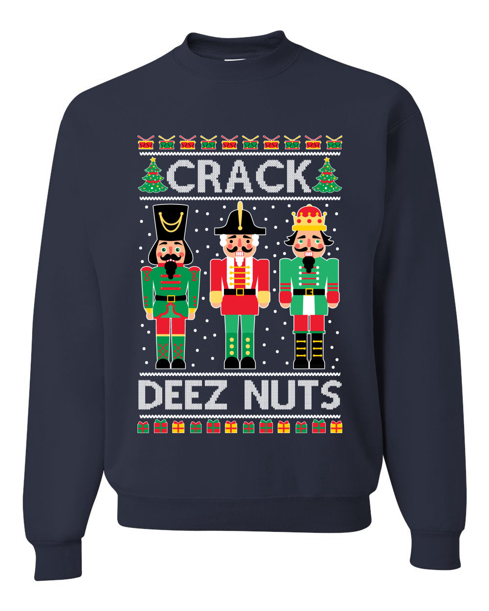 Crack Deez Nuts Meme Ugly Christmas Sweater Christmas Unisex Crewneck Graphic Sweatshirt