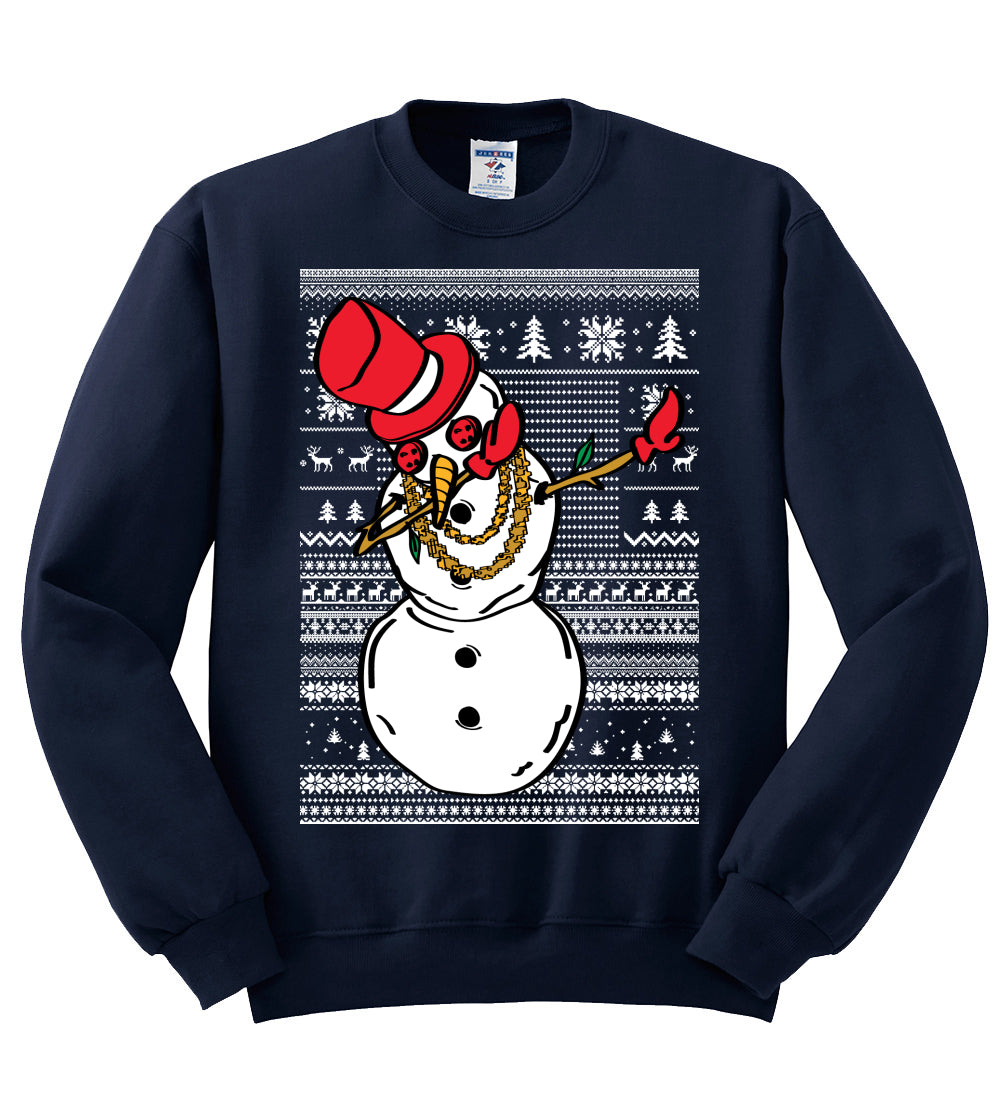 Dabbing Snowman  Christmas Unisex Crewneck Graphic Sweatshirt