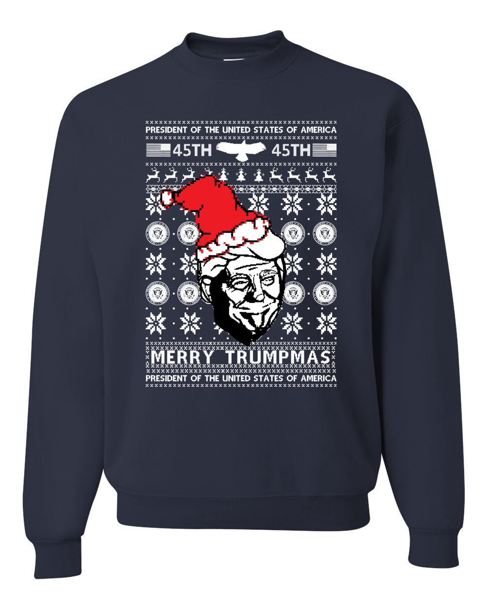 President of The USA 45th Merry Trumpmas Christmas Unisex Crewneck Graphic Sweatshirt