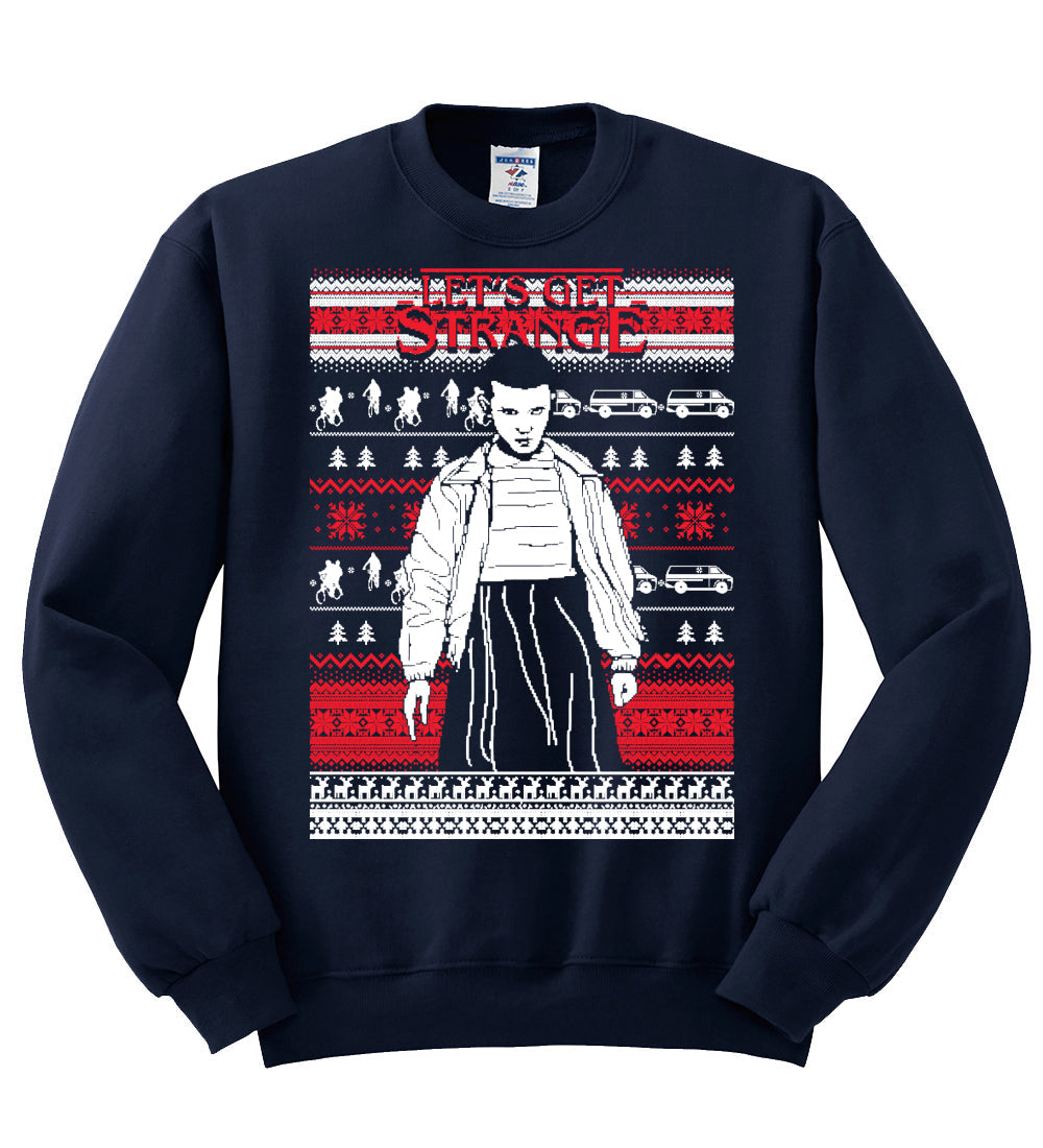 Let's Get Strange White Christmas Unisex Crewneck Graphic Sweatshirt